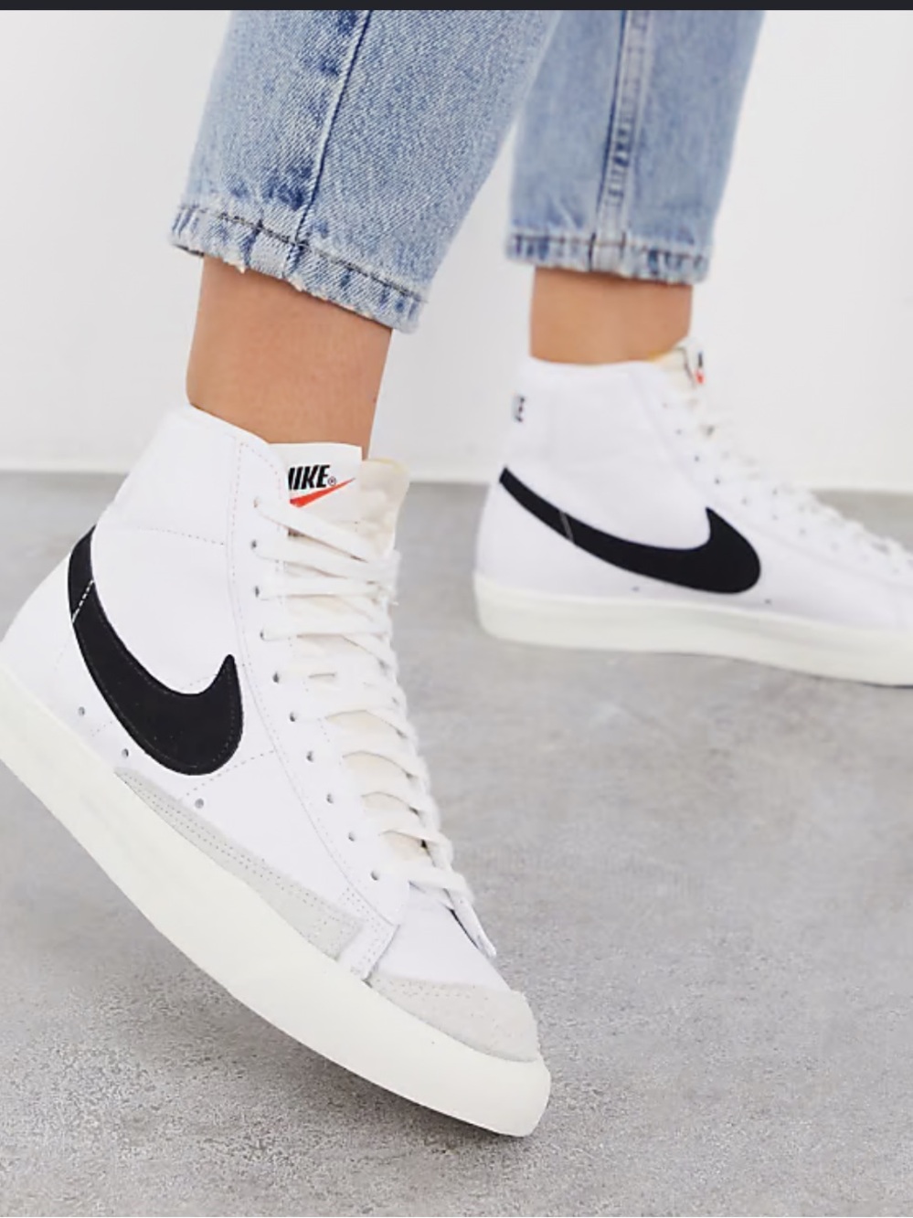 Nike Blazer Mid 77 High-Top Sneakers in White and Black